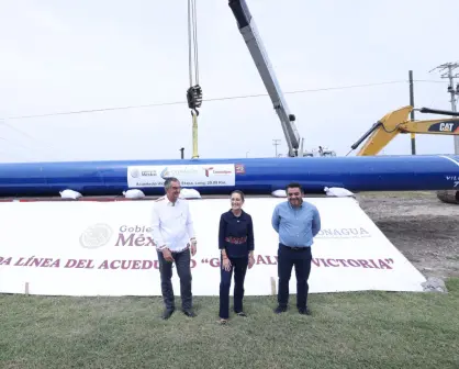Claudia Sheinbaum supervisa construcción del nuevo acueducto en Ciudad Victoria