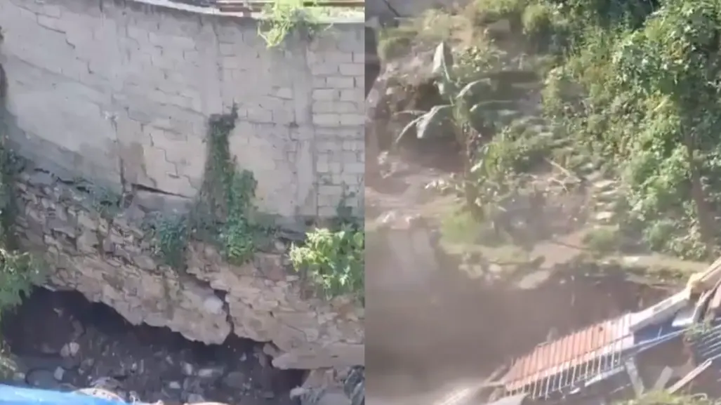 VIDEO | Colapsa vivienda por intensas lluvias en Atizapán de Zaragoza, Edomex