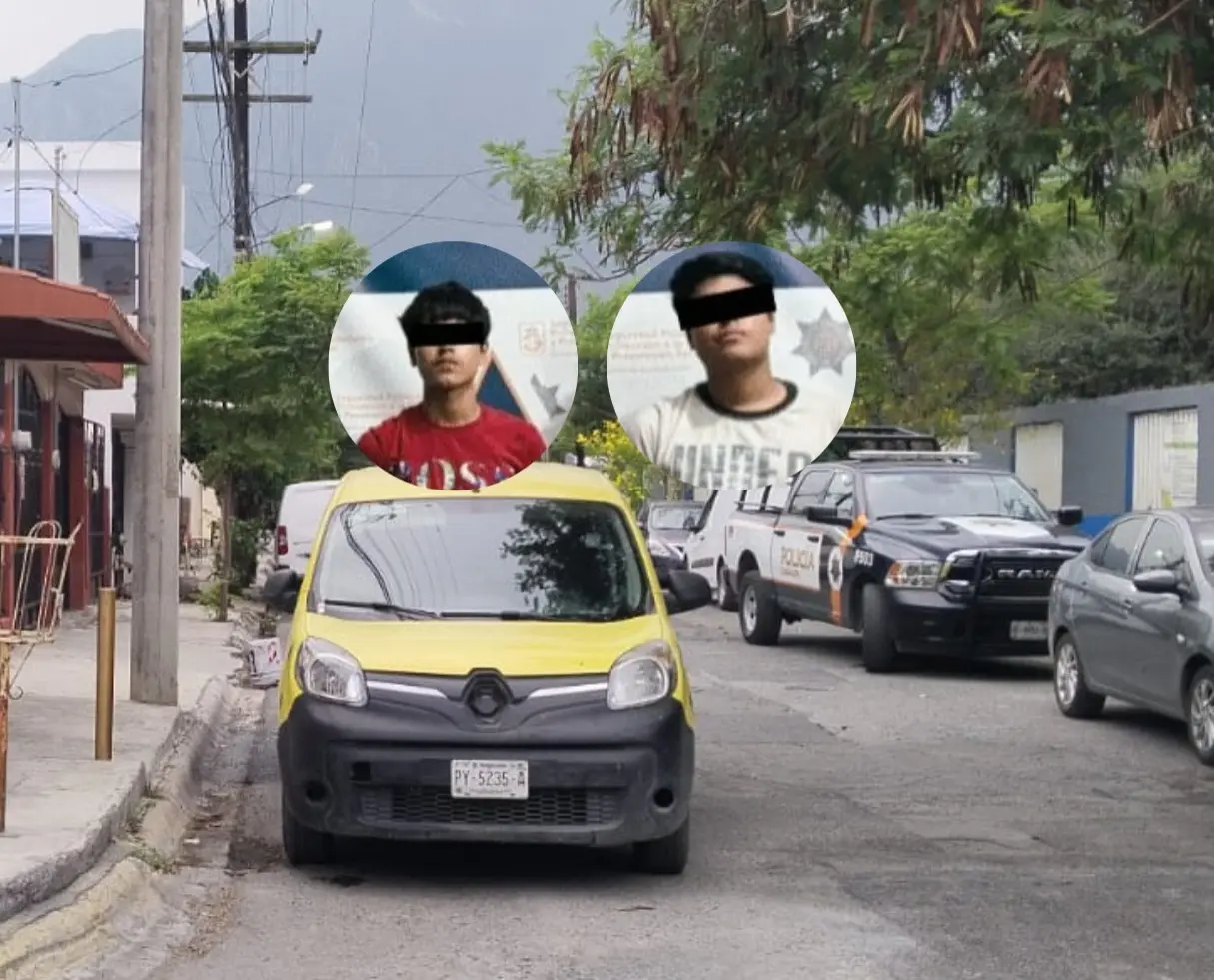 Los detenidos, identificados como Cristopher “Cris” de 20 años y Juvencio “El Juvencio” de 21, fueron puestos a disposición del Ministerio Público. Foto: Policía de Guadalupe/Canva.