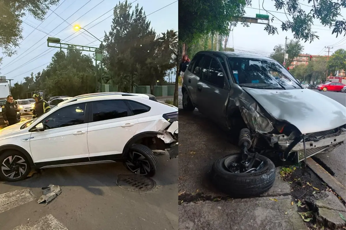 Automóviles involucrados en accidente en la alcaldía Gustavo A. Madero CDMX.  Foto: Ramón Ramírez | Canva