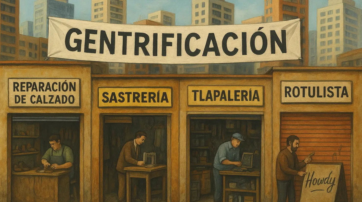 Oficios desaparecidos por la gentrificación. Foto: IA