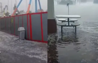 VIDEO | Inundación en Six Flags: suspenden atracciones por lluvias torrenciales
