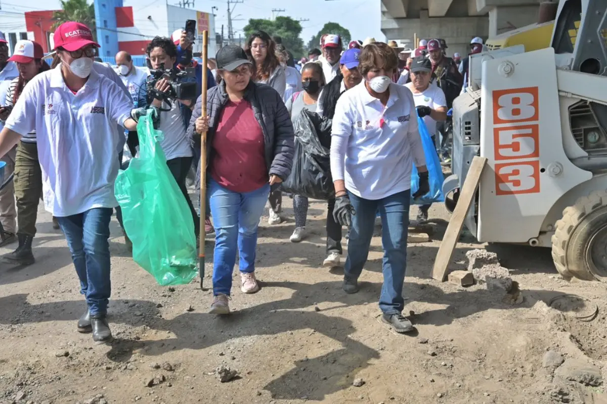 Jornada de limpieza en Ecatepec, Edomex. Foto: X (@delfinagomeza)