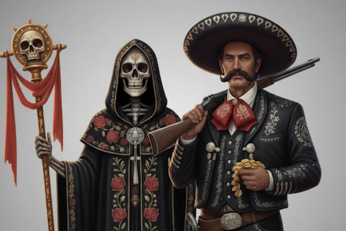 Santa Muerte y Malverde.   Foto: Gemini AI