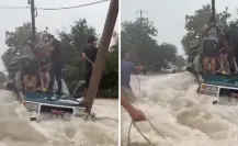 VIDEO | Rescatan a familia atrapada en las fuertes lluvias de Piedras Negras