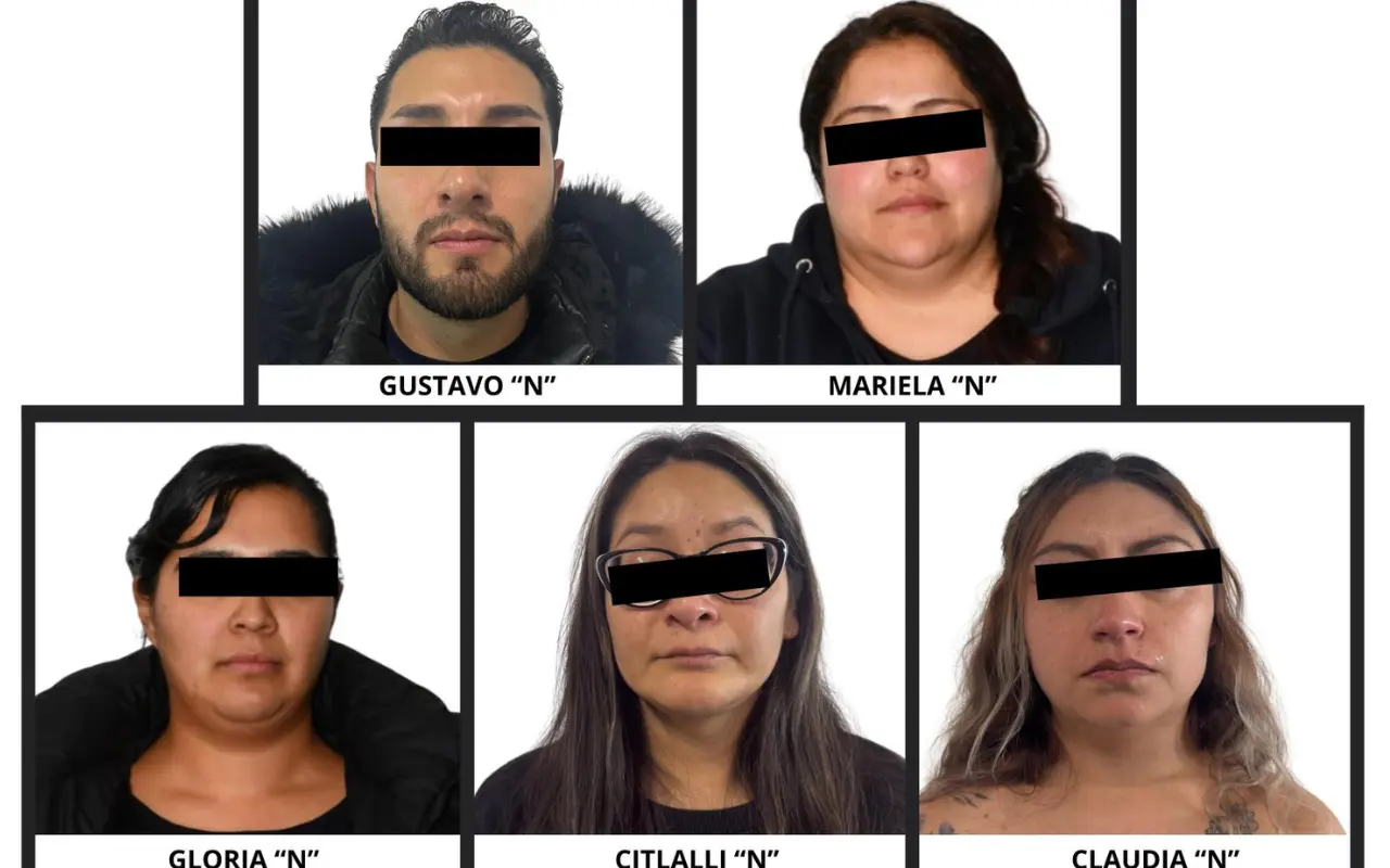 Claudia “N”, Citlalli “N”, Gloria “N”, Mariela “N” y Gustavo “N”. Foto: X/ @FiscaliaEdomex (Canva)