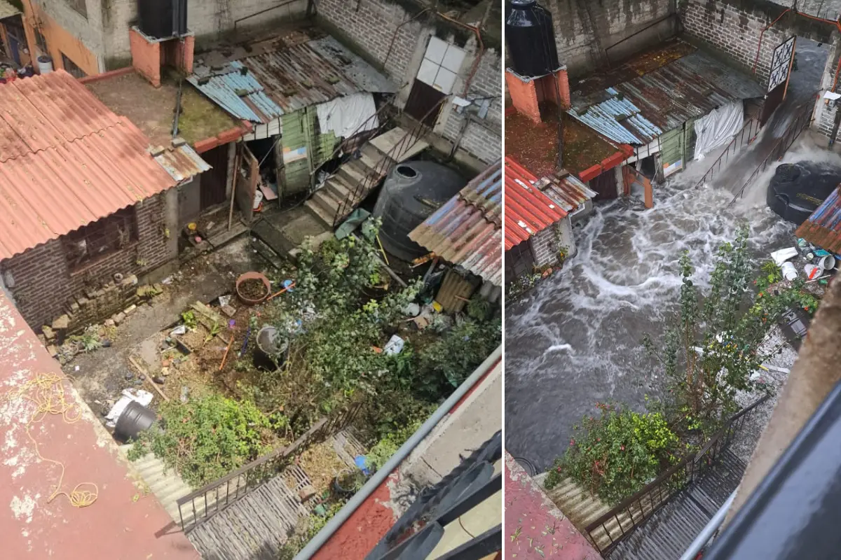 Inundación en la alcaldía Tlalpan. Foto: Luis Antonio Alfaro