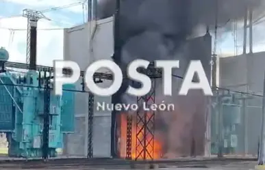 Protección Civil de Nuevo León combate incendio en subestación eléctrica de El Carmen