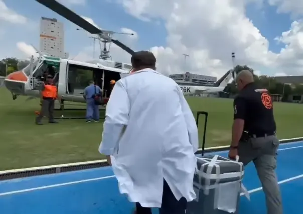 Helicóptero de Protección Civil de Nuevo León traslada corazón al IMSS La Raza en tiempo récord