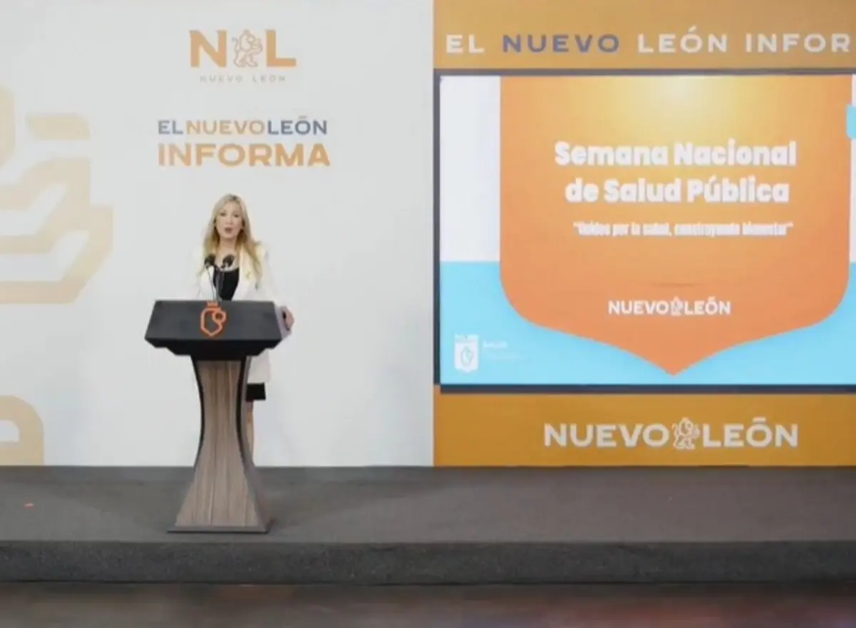 Alma Rosa Marroquín, secretaria de Salud estatal en el Nuevo León Informa. Foto: Gobierno de Nuevo León.