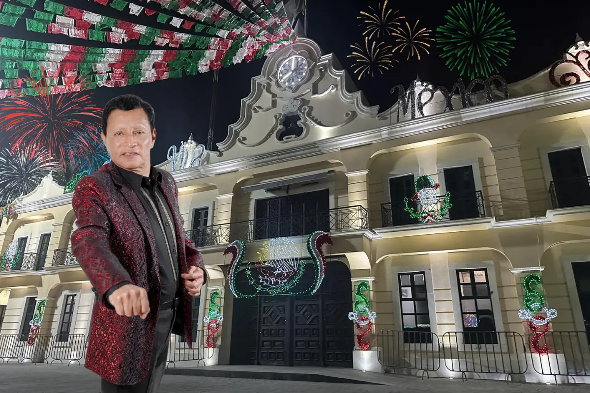 Edificio municipal de Otzolotepec adornado para fiestas patrias.  Foto: FB (Fiestas Patrias Otzolotepec)