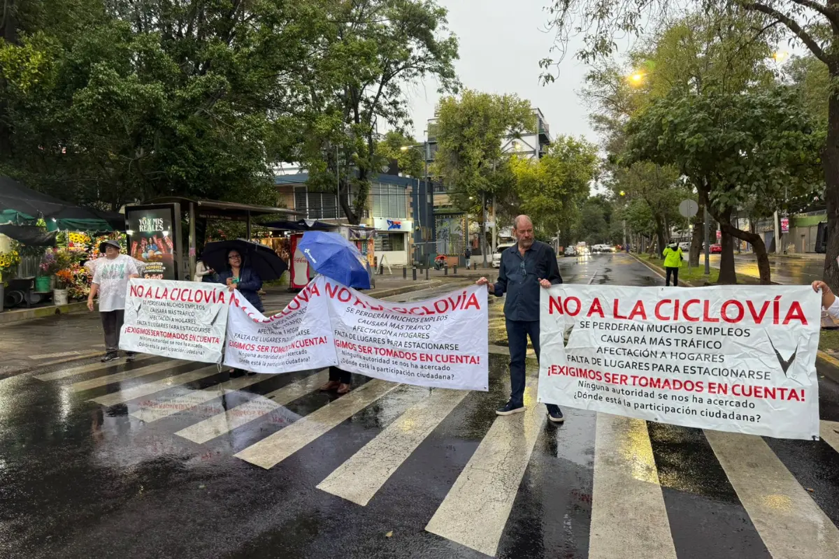 Protestas por Ciclovía de Tlalpan. Foto: Luis Antonio Alfaro