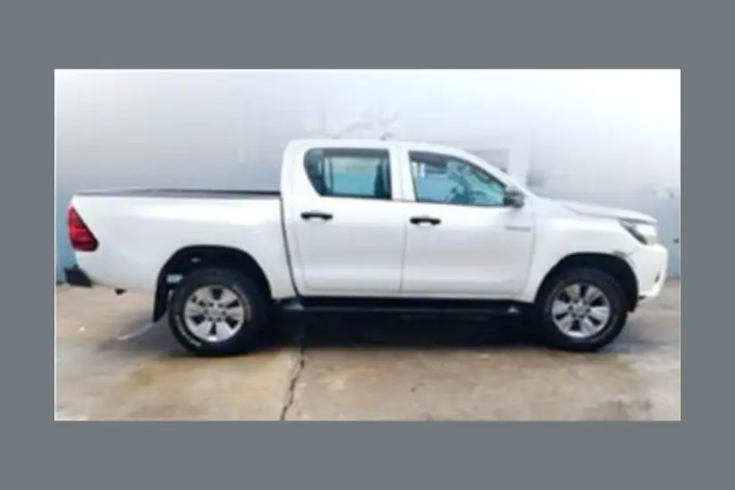 La camioneta marca Toyota en la que se trasladaban los delincuentes | Foto: Perla Herrera