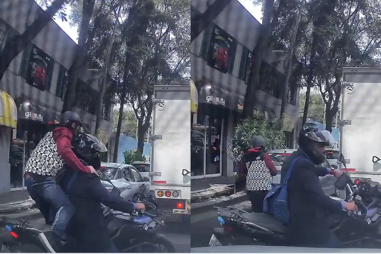 Video del momento en que motociclistas asaltan a conductor en Colonia Roma Foto: captura X (@jorge_camilo70) | Canva