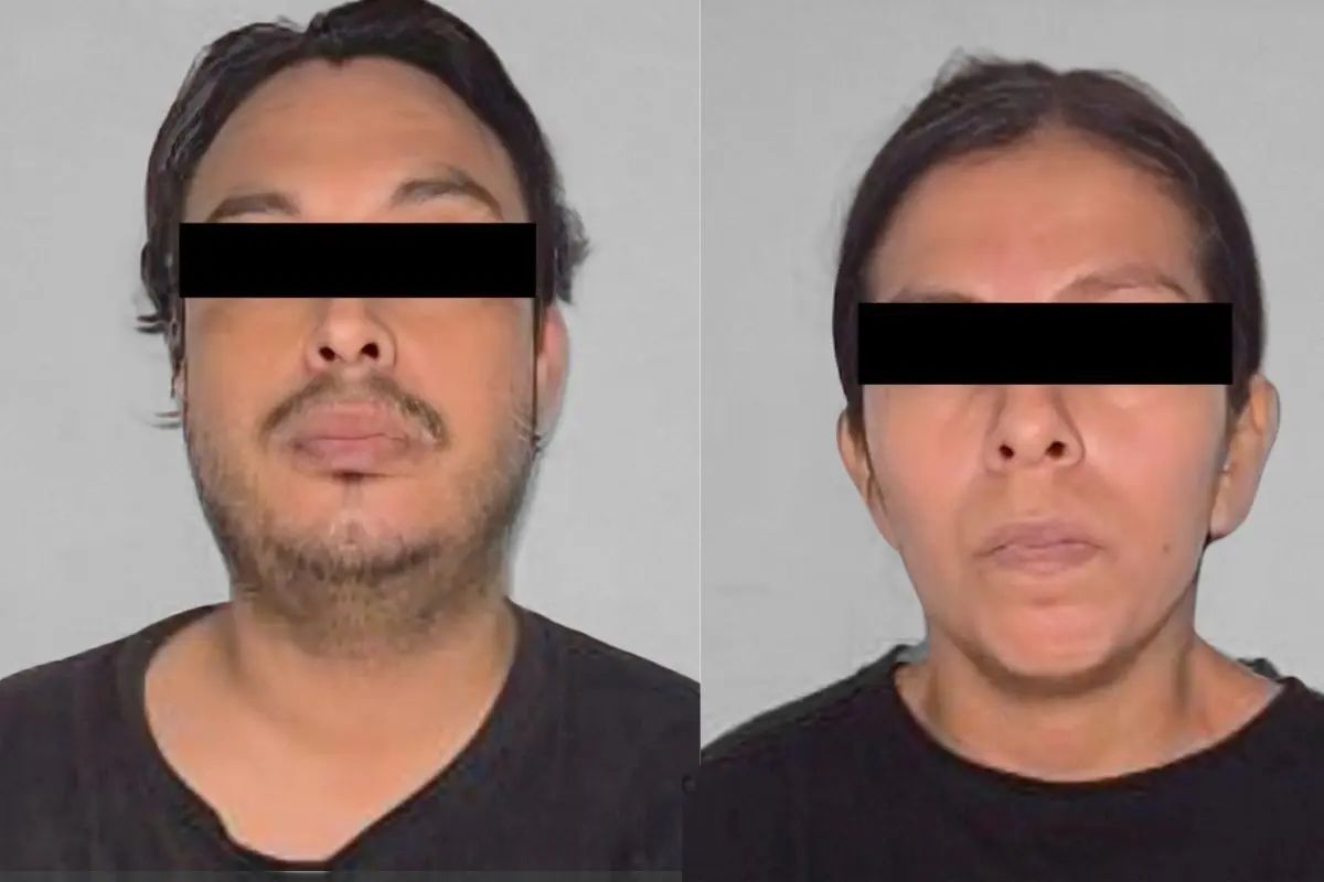 Los detenidos fueron identificados como Jorge Alan “N”, de 36 años, y Rosa Aurora “N”, de 28 años Foto: AEI