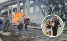 Policía de CDMX rescata a bebé en explosión de pipa en Puente de la Concordia en Iztapalapa