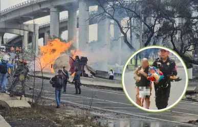 Policía de CDMX rescata a bebé en explosión de pipa en Puente de la Concordia en Iztapalapa