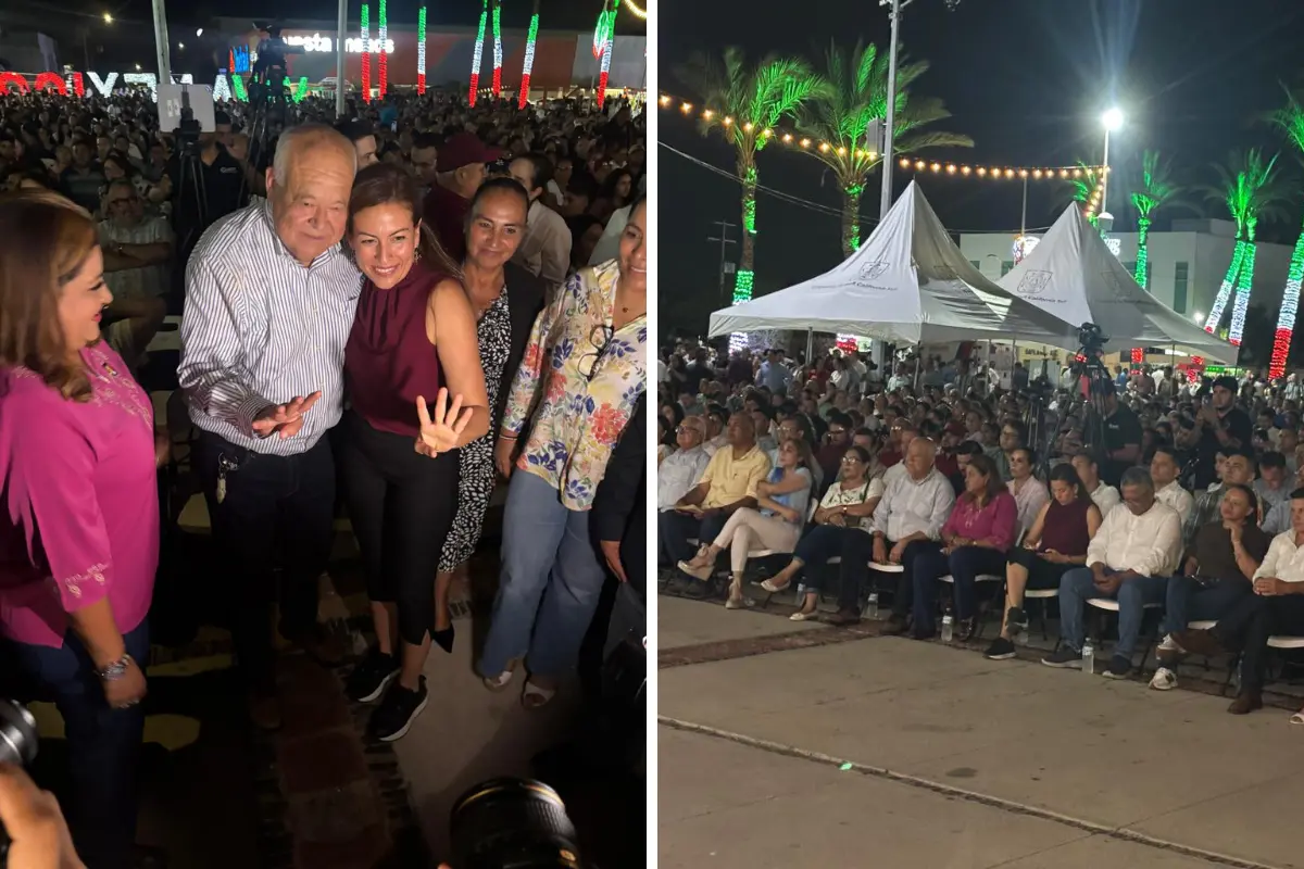 Éxitos en varios rubros, fue lo que el Gobierno del Estado celebró esta noche a 4 años de la Cuarta Transformación en BCS. Foto: Héctor Romero.