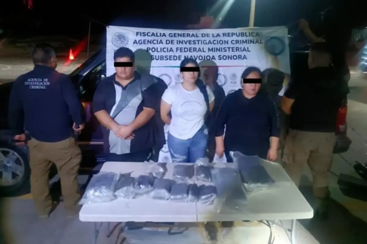 Traficantes detenidos en Sonora Foto: Gobierno de México