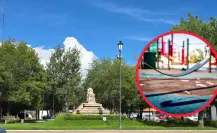 El jardín de Durango con juegos para niños, grandes sombras y muy cerca del centro