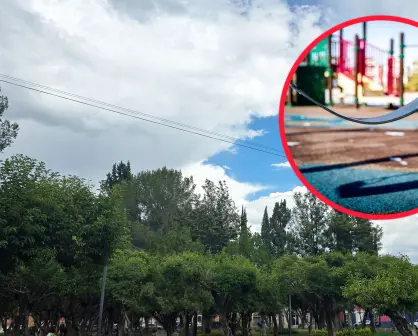 El jardín de Durango con juegos para niños, grandes sombras y muy cerca del centro