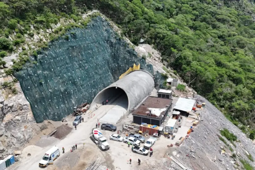 Construcción del túnel de la carretera Mante- Ocampo- Tula. Foto: Gobierno Tamaulipas