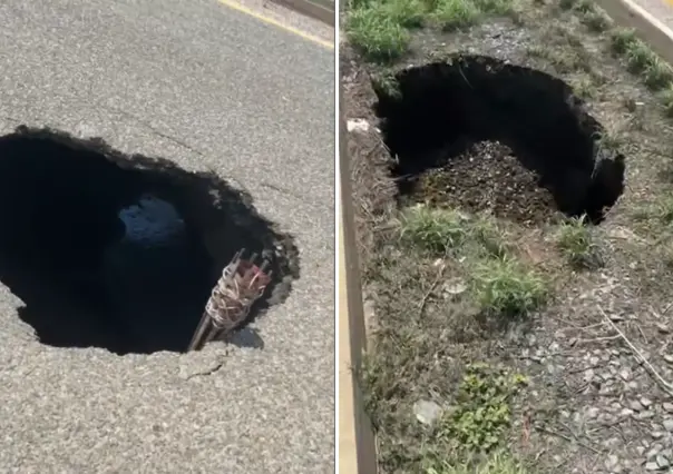 ¡Otro más! Carretera Transpeninsular en atención por socavones tras lluvias