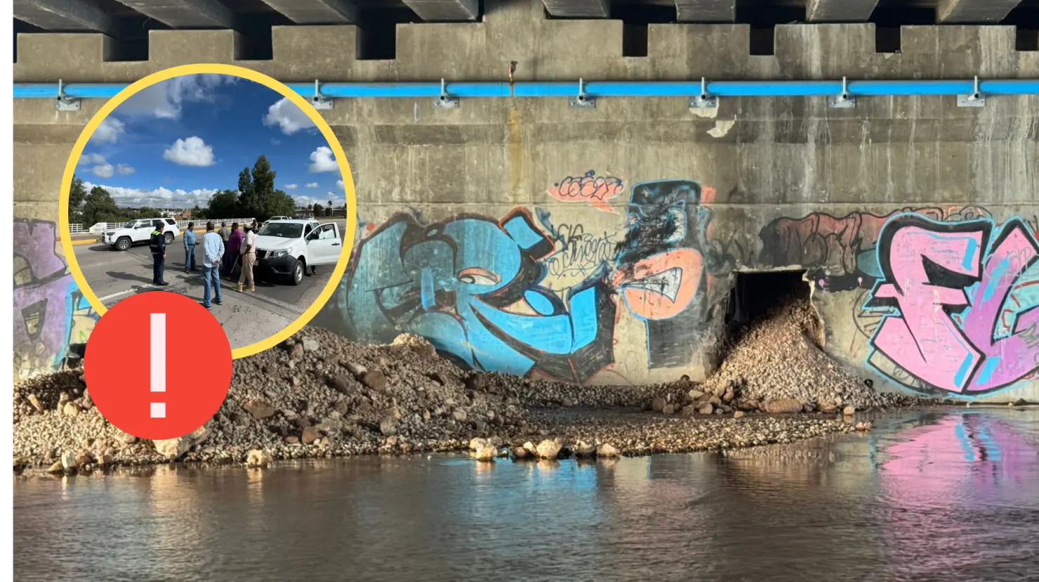Este bulevar fue vandalizado y fue uno de los motivos por los cuales se inundó el Fraccionamiento San Ángel. Foto: Especial.