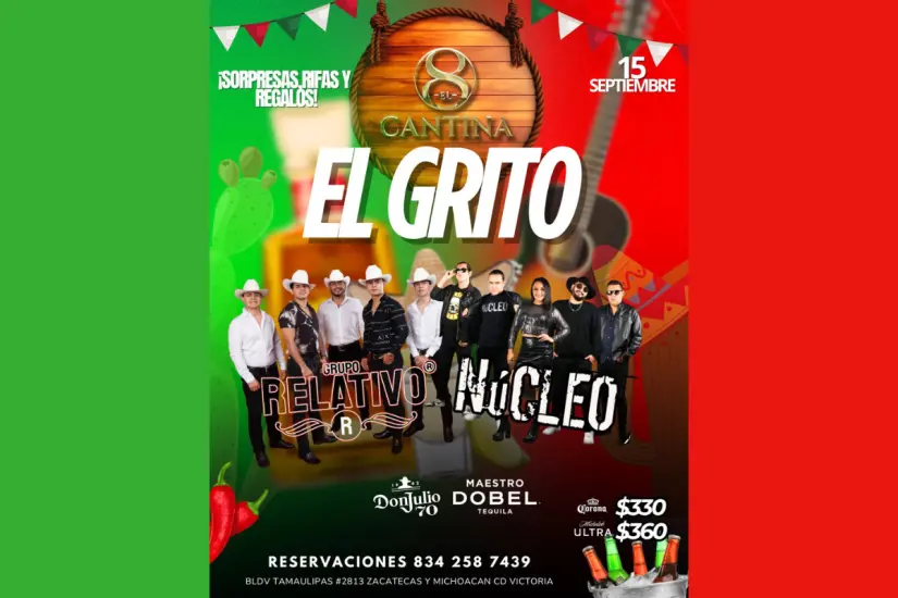 Restaurante El 8 Cantina te espera con música en vivo para celebrar la noche mexicana | Foto: Perla Herrera
