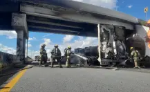 Se incendian dos camiones de carga en Apodaca