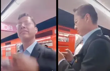 VIDEO | "Soy influyente": hombre ataca a policía en Metro CDMX por no darle pase gratis