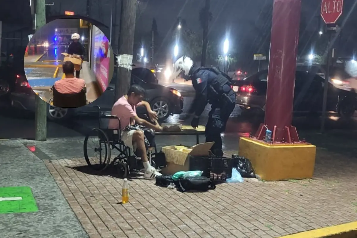 Policía brindando atención a la persona Foto: Gobierno de Guadalupe