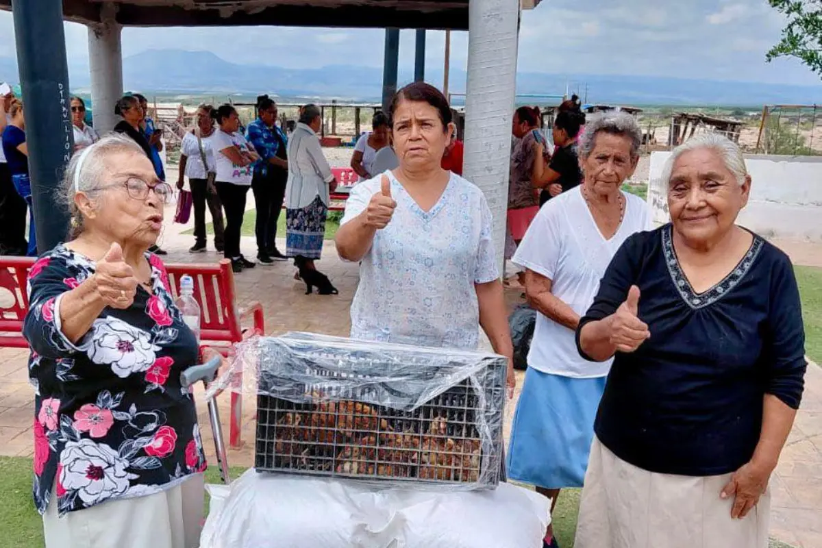 Este apoyo al campo, consiste en la entrega de paquetes de 10 pollas y un bulto de alimento a familias de comunidades ejidales./Foto: FB Gobierno de Ramos Arizpe