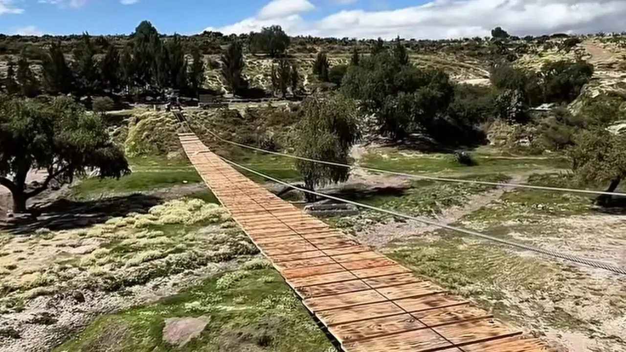 Este municipio estrena el Puente Colgante más grande del Edomex. Foto: Rosa Elva Barrera Flores