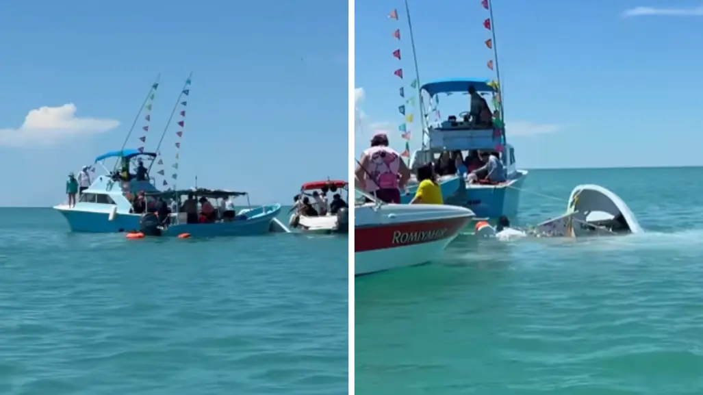 Lancha que viajaba desde Isla Mujeres se hunde tras misa en Contoy