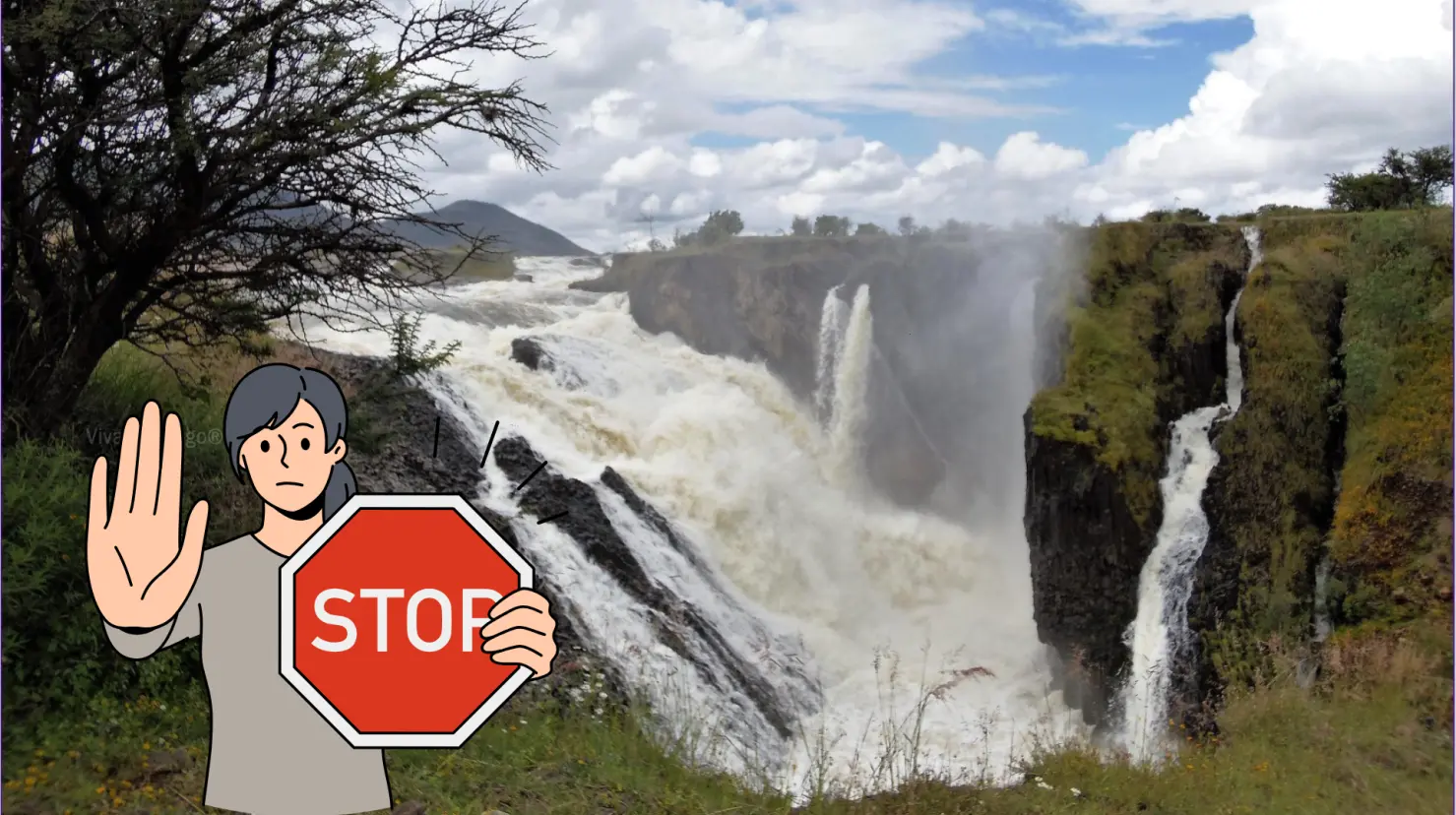 Si tienes niños es necesario que no se acerquen a la cascada dedido a que pueden caer al no existir protección. Foto: Viva Durango.