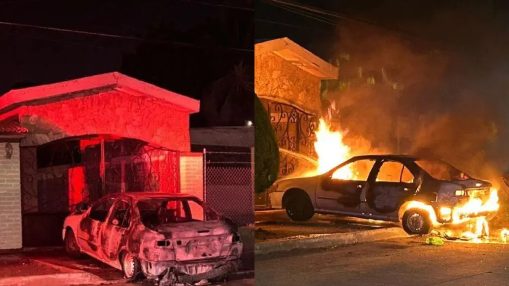 Vehículo queda destruido tras incendio en La Paz