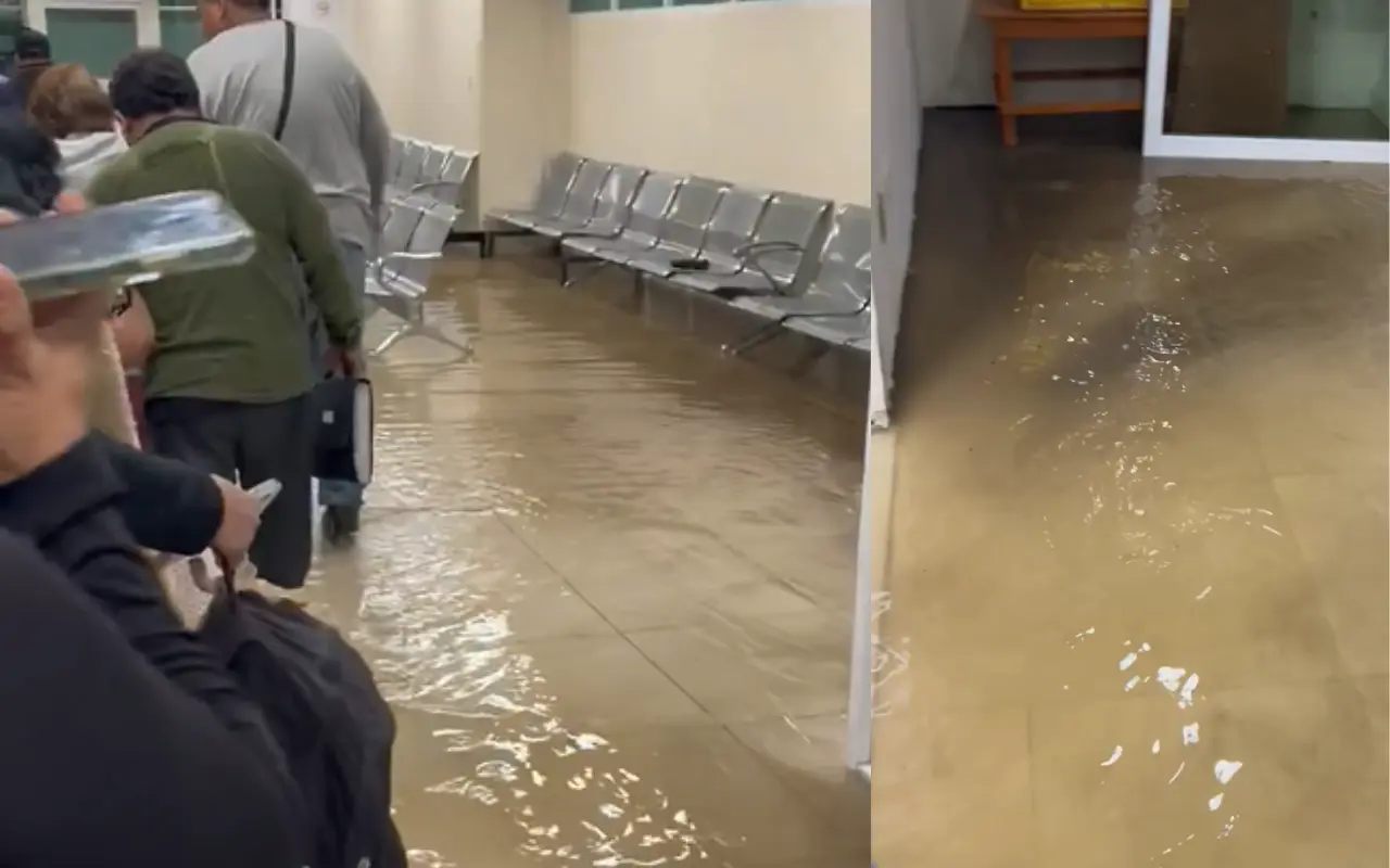 La Clínica 53 del IMSS en Los Reyes La Paz se inundó. Foto: X/ @JuanLajaL (Canva)