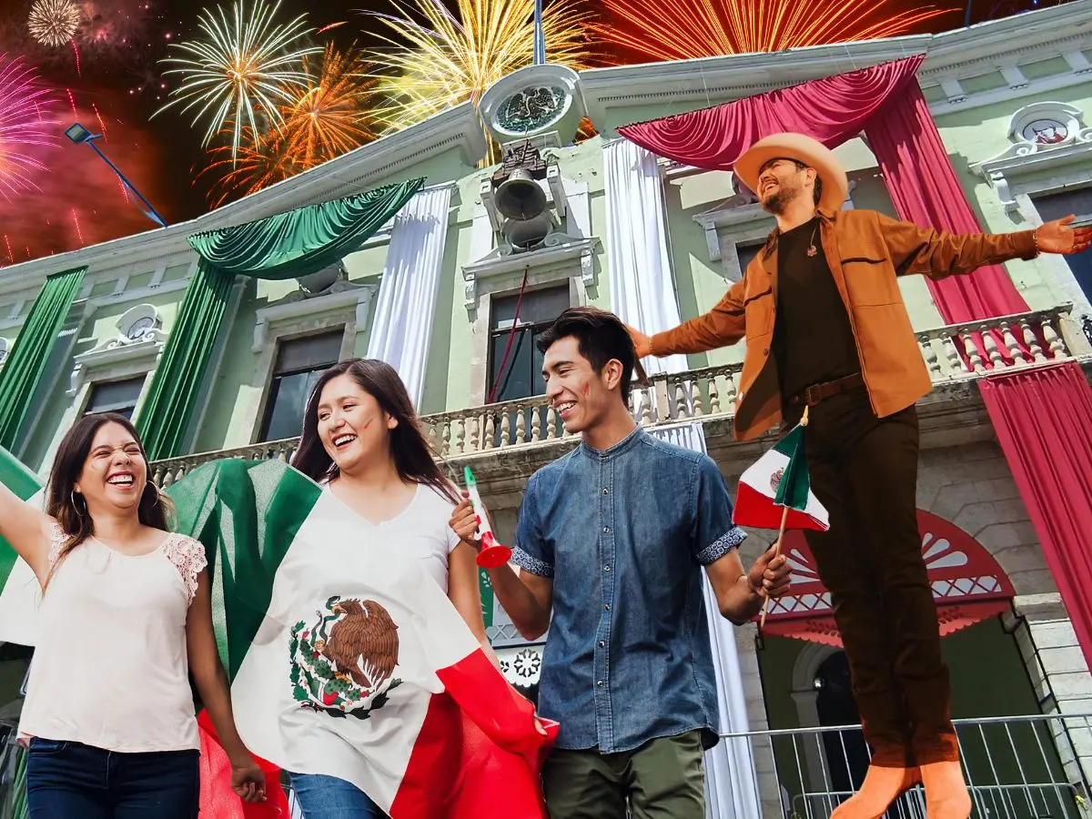 Los yucatecos tienen muchas formas de celebrar la independencia de México este 15 de septiembre, ya sea desde casa o acudiendo a la Plaza Grande de Mérida para disfrutar de los eventos realizaros por las fiestas patrias.- Fuente Christian Espadas y Canva