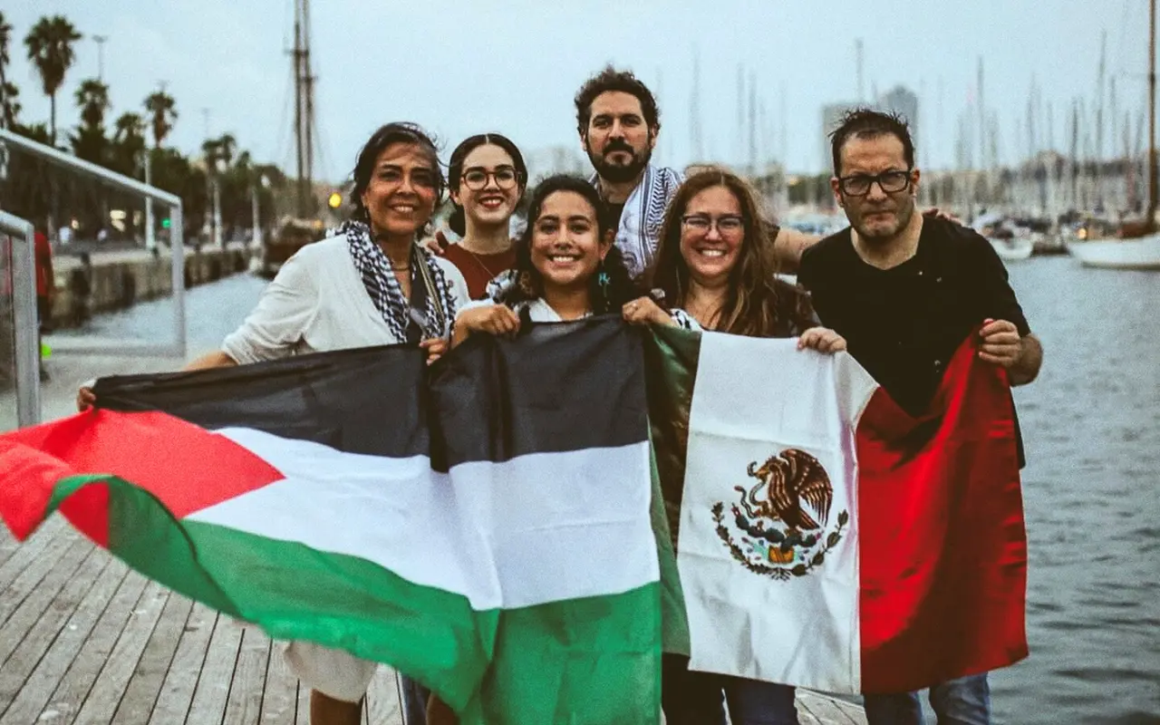 Delegación mexicana de la Flotilla Global Sumud. Foto: Instagram (@mariaanavalle)
