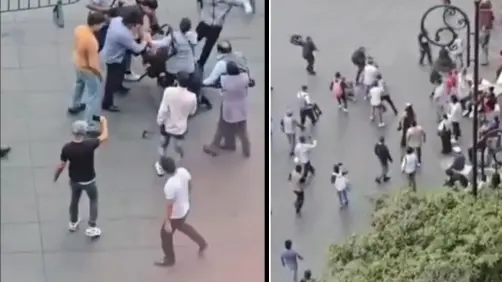 Ambulantes reclaman espacio en la verbena y desatan enfrentamiento en el Zócalo CDMX