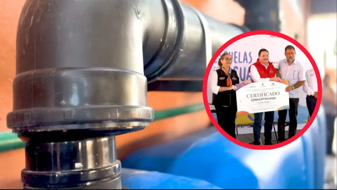 Foto: Facebook/ Secretaría de Recursos Naturales y Medio Ambiente | Un total de 7 escuelas en Durango serán beneficiadas con sistemas de captación de agua pluvial.
