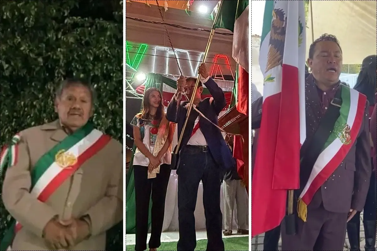 Gobernadores de Puebla portando la banda presidencial Foto: RRSS