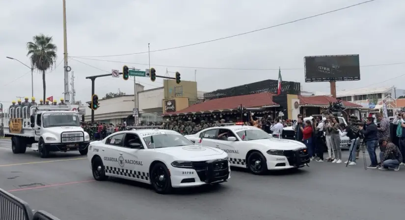 Corporaciones policiales desfilan en Saltillo / Foto: Gobierno de Coahuila 
