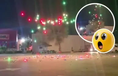 Show de drones falla en Piedras Negras durante fiestas patrias y se desploman en la Macroplaza
