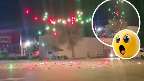 Show de drones falla en Piedras Negras durante fiestas patrias y se desploman en la Macroplaza