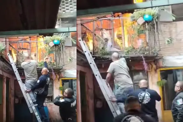 VIDEO | Policía municipal de Ecatepec salva de incendio a hombre de 60 años con discapacidad