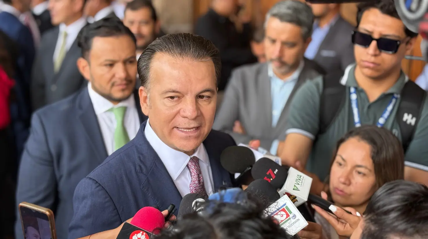 Esteban Villegas, gobernador de Durango, habló sobre el proyecto de la presa Tunal 2. Foto: Jesús Carrillo.