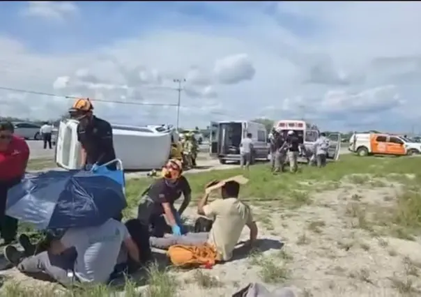 Accidente en Apodaca deja varios lesionados en Carretera Agua Fría