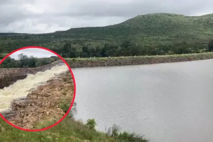 VIDEO | Así luce la presa Garabitos y su desfogue al Arroyo Seco tras 5 días de lluvias